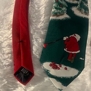 Hallmark Sporty Festive Golfing Santa with Ornaments Christmas Tree Tie